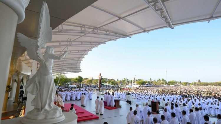 The altar during Mass