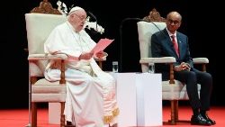 Encuentro del Papa Francisco con las autoridades, la sociedad civil y el cuerpo diplomático en Singapur, jueves 12 de septiembre de 2024.