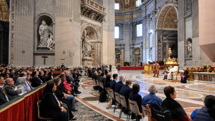 Pope Francis during the encounter with participants in the pilgrimage promoted by the Congregation of Clerics Regular, the Theatines