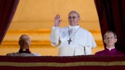 Papst Franziskus am Abend seiner Wahl, 13. März 2013