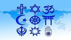 Religiöse Symbole verschiedener Religionen