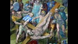Michelangelo: Das Martyrium des Petrus - Fresko in der Cappella Paolina im Vatikan