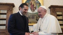 Saad Hariri (links) an diesem Donnerstag beim Papst