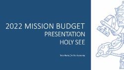 2022 mission budget Holy See