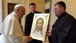 Papst Franziskus Papa empfing Volodymyr Firman (47), neuer griechisch-katholischer Weihbischof im Gebiet Ternopil-Zboriv, auch schon im Vatikan