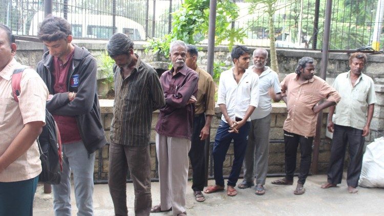 People at the centre to receive  meals