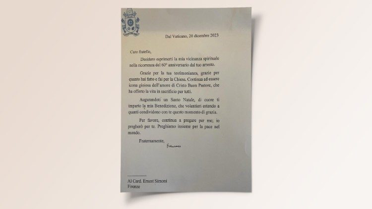 Letra Papëa dërguar kardinalit Simoni