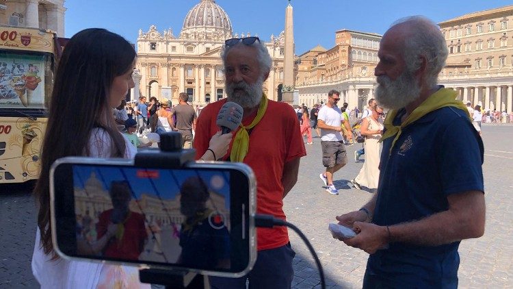 Jesús Monja y Jesús Pino después de participar en la Audiencia del Papa Francisco