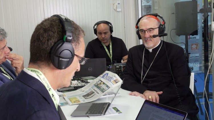 Cardinal Pizzaballa during the interview with Vatican Media in Rimini