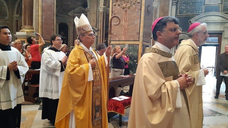 Cardinal Prevost with the concelebrants