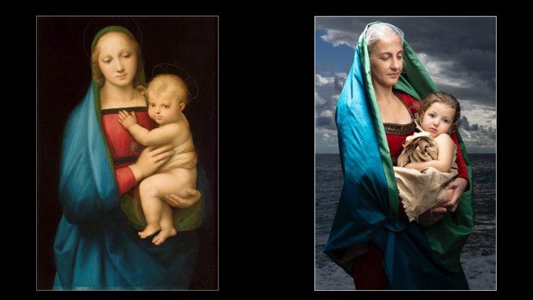 Exposición «Luce da Luce - Madonne con Bambino». Viola y Veronica reinterpretan la «Madonna del Gran Duque» de Rafael