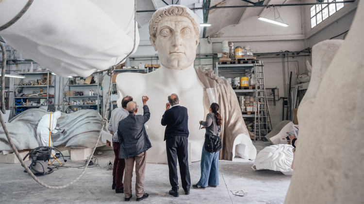 I rappresentanti di Factum Foundation, Sovrintendenza Capitolina e Fondazione Prada nel workshop di Factum Foundation, © Otto Lowe  Factum Foundation