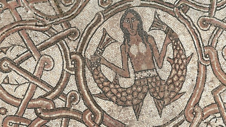 Un particolare del pavimento a mosaici della Cattedrale di Pesaro