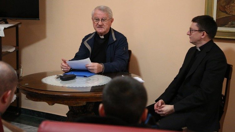 Splitsko-makarski nadbiskup i metropolit mons. Zdenko Križić i rektor Papinskog hrvatskog zavoda sv. Jeronima u Rimu vlč. Marko Đurin (Foto: Mate Žilić)