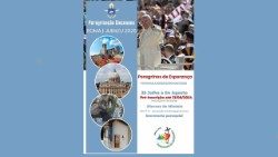 Cartaz anunciando a  Peregrinação Jubilar da Diocese de Mindelo para o ano 2025