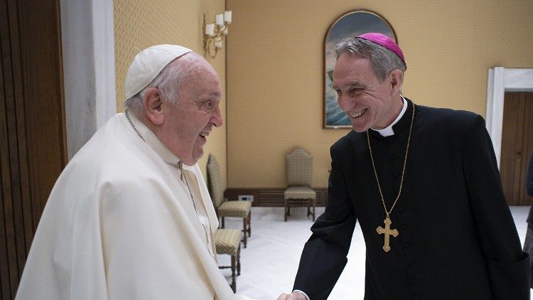 Le Pape et Mgr Gansweïn le 3 janvier dernier.