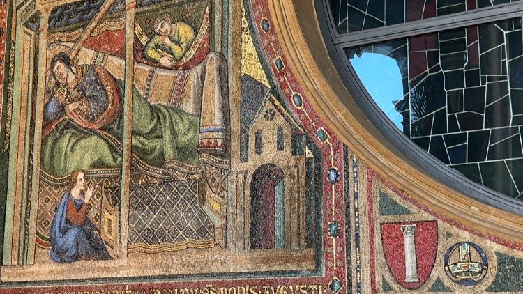 Il sogno di Papa Liberio nei mosaici di Filippo Rusuti (ca. 1300) nella Loggia delle Benedizioni di Santa Maria Maggiore 