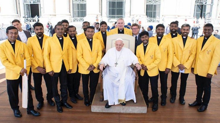 El equipo deportivo con el Papa