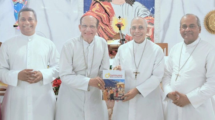 Catholic bishops in India pose for a group photo during the release of a report on the charitable initiatives in rural areas. Photo by Catholic Connect
