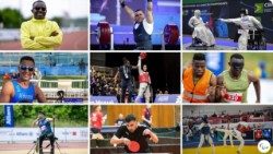 A collage of the Refugee Team for the Paris Paralympics