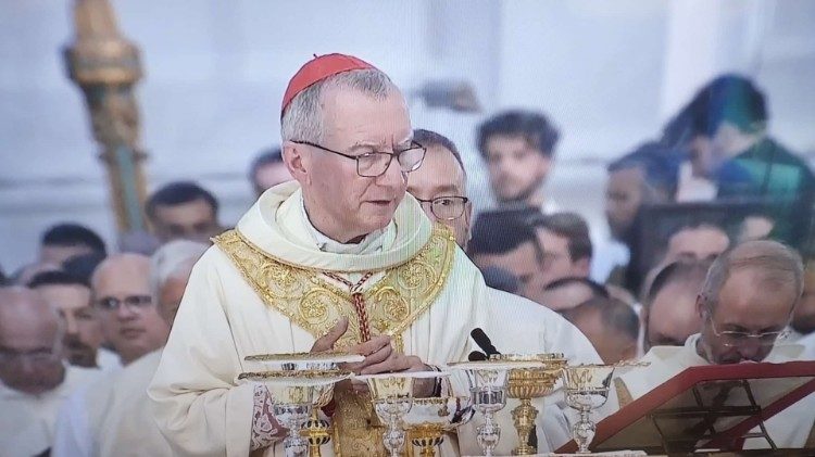 Le cardinal Pietro Parolin, Secrétaire d'État du Saint-Siège, en la cathédrale de Palerme en Sicile, le 15 juillet 2024. 