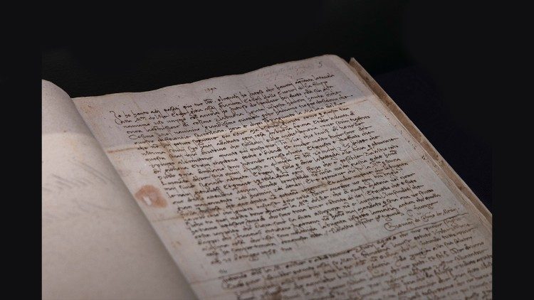 Manuscrito expuesto en los Museos Capitolinos  (Foto Monkeys Video Lab) 