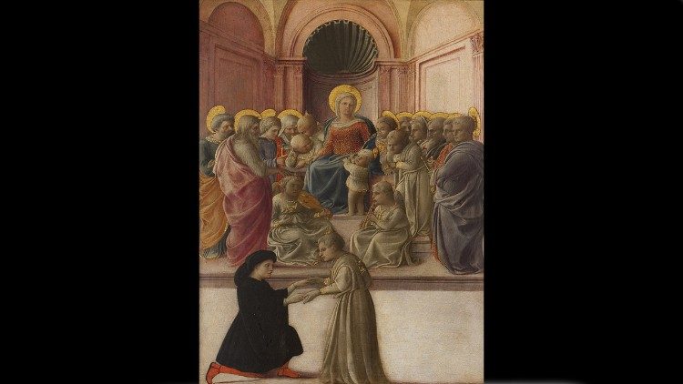 Filippo Lippi, Madona s dítětem, andělé, světci a dárce, asi 1432, 49 x 38 cm, Benátky, Nadace Giorgio Cini, Galerie Palazzo Cini © Nadace Giorgio Cini