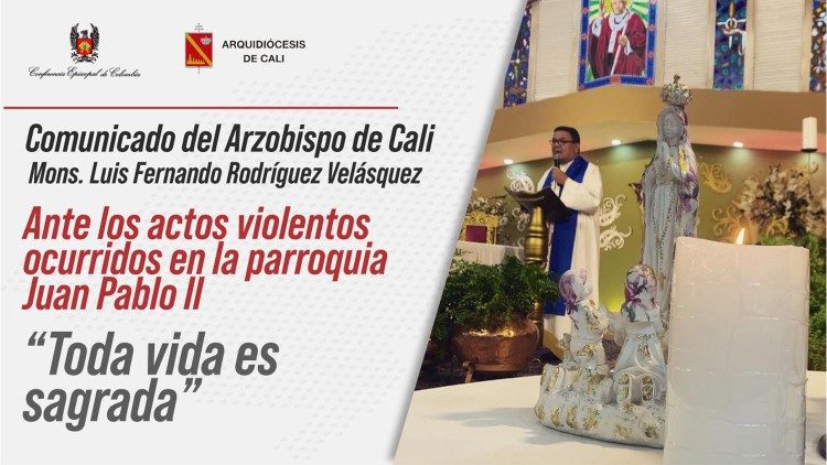 El arzobispo de Cali rechaza el atentando cometido en la parroquia Juan Pablo II: una persona murió y otra resultó herida