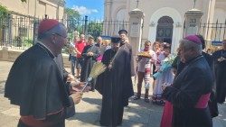 Cardenal Parolin en Odessa, Ucrania, el sábado 20 de julio de 2024.