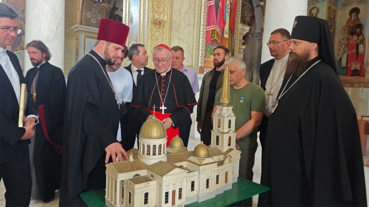 Kardinolas Pietro Parolinas Odesos ortodoksų katedroje