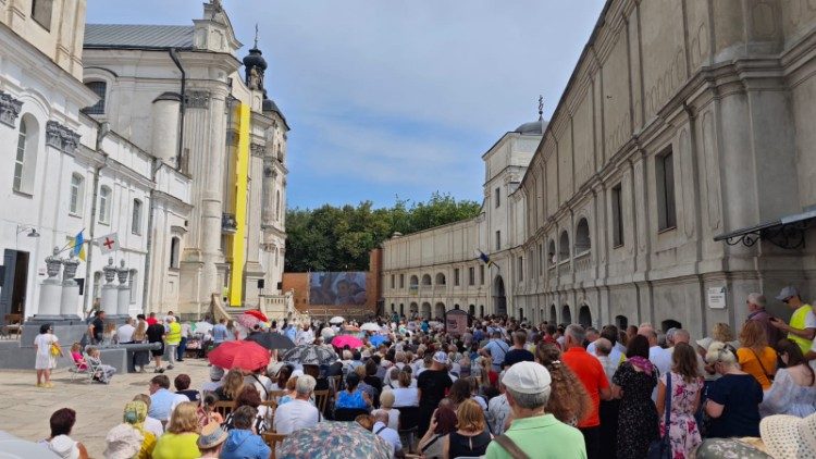 Faithful at the Mass at the Shrine of Berdychiv