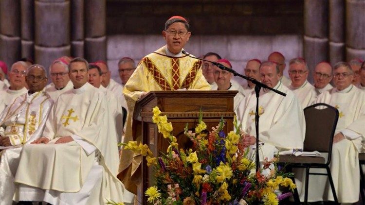 Le cardinal Luis Antonio Tagle, lors de la messe finale du Congrès eucharistique des États-Unis à Indianapolis.