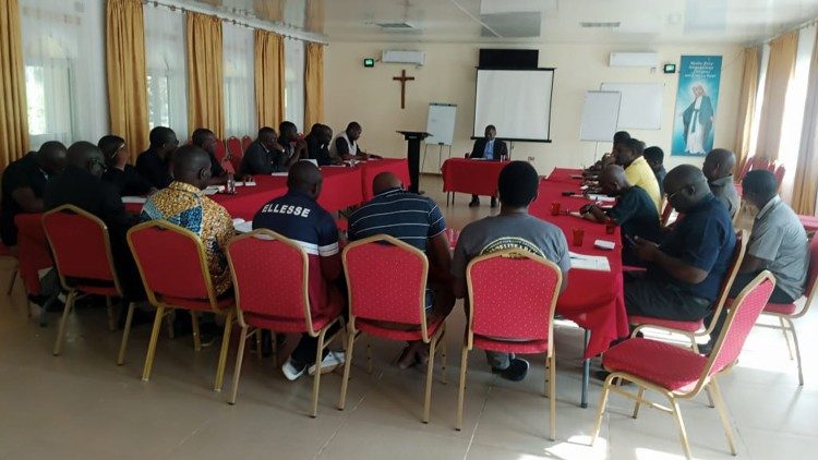 Fr Cletus meeting with priests of Solwezi Diocese