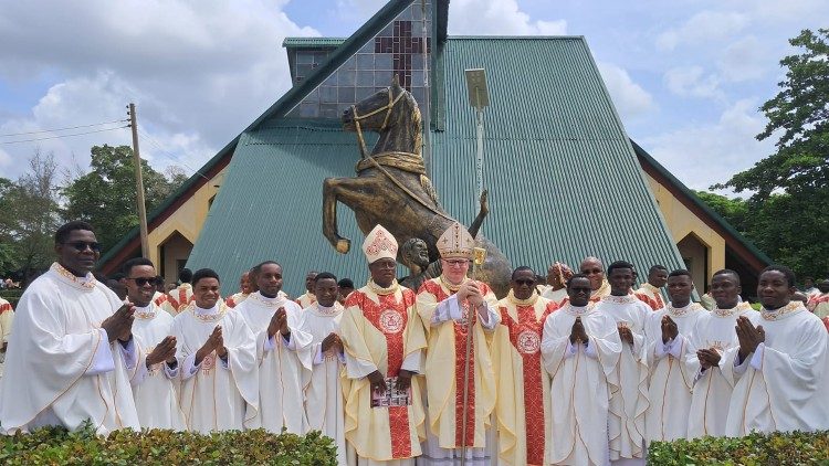 Archbishop John Wilson and members of the Missionary Society of St. Paul of Nigeria