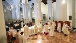 Misa por la fraternidad, responsabilidad y participación ciudadana, con la asistencia de los candidatos a la presidencia en la Basílica Santa María La Antigua, Panamá