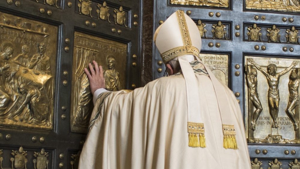 File photo of Pope Francis opening the Holy Door at the beginning of the Jubilee of Mercy in December 2015