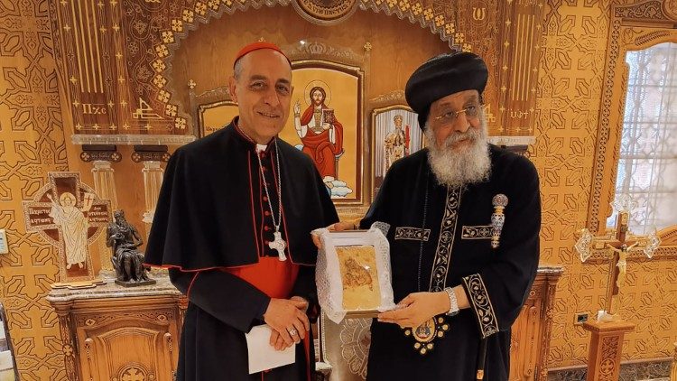 El cardenal Fernández y el Papa Tawadros II