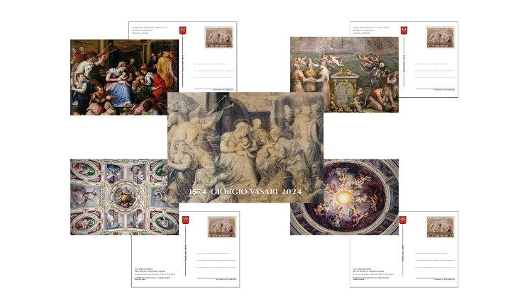 Postales con motivo del 450 aniversario de la muerte de Giorgio Vasari