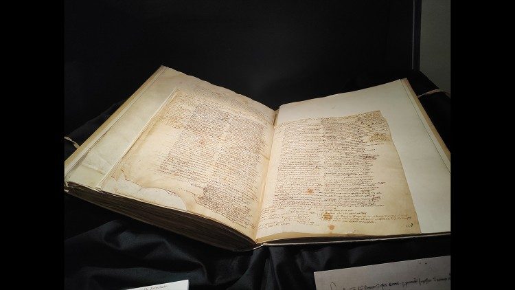 Uno de los dos manuscritos autógrafos de Santo Tomás de Aquino