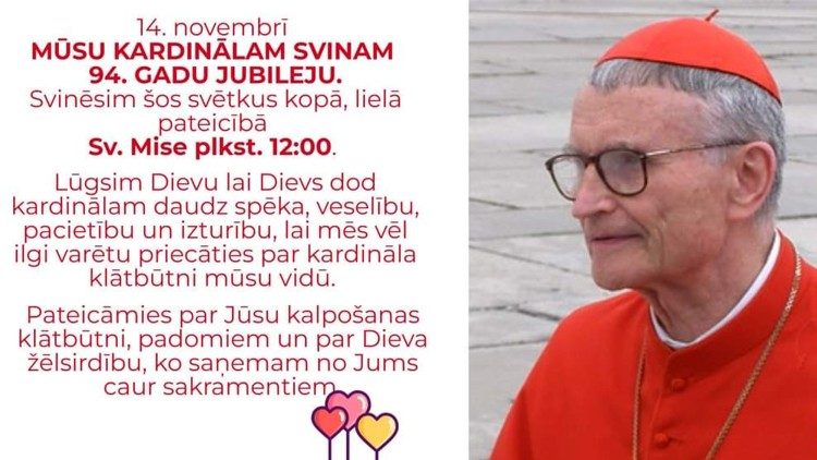 Kardināls Jānis Pujats svinēs 94 gadu jubileju (attēls - Rīga)