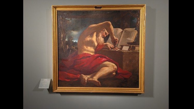 Giovan Francesco Barbieri detto Guercino (Cento 1591 - Bologna 1666) San Girolamo che sigilla una lettera 1618 circa olio su tela, cm 137 x 147 Roma, Gallerie Nazionali di Arte Antica di Roma - Palazzo Barberini, inv. 812