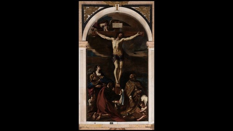 "Giovanni Francesco Barbieri detto Guercino (Cento, 1591 - Bologna, 1666) Crocifissione 1624 - 1625 olio su tela, cm 440 x 245 Reggio Emilia, Basilica della Beata Vergine della Ghiara, altare della città ©Carlo Vannini. Courtesy Comune di Reggio Emilia "