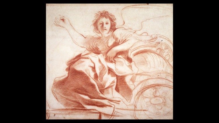 Giovanni Francesco Barbieri detto Guercino (Cento, 1591 - Bologna, 1666) Aurora 1621 gessetto rosso, cm 24,8 x 27,1 The Courtauld, London (Samuel Courtauld Trust) Inventario: D.1952.RW.1328 [Witt collection, n. 1328] © Londra, The Courtauld 