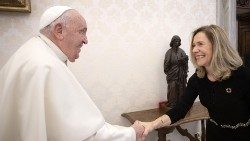 Audiencia del Santo Padre a la Secretaria General de la Organización Meteorológica Mundial (OMM), Celeste Saulo. (Vatican Media)