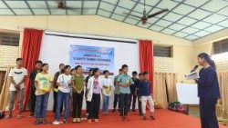 Young Catholic Students participants engage in interactive activities during the "Animation and Students Training Programme" in Tura Diocese. The event, themed "Gen Z for a Self-Sustaining World," brought together teens from five parishes. Photo supplied