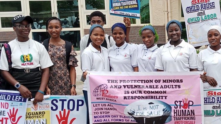 Young African girls at a rally