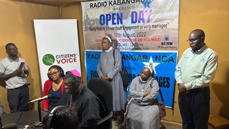 Bishop Kasonde addressing the people live on Radio Kabangabanga