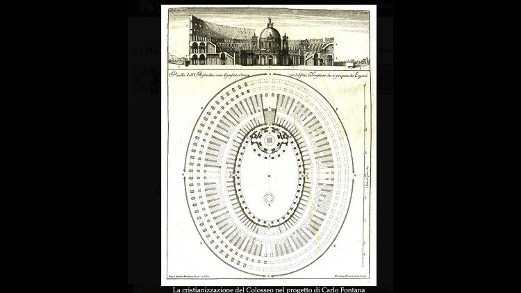 Progetto di Carlo Fontana per la costruzione di una chiesa nell'Anfiteatro Flavio nel 1725