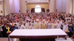 Os 40 anos da Pastoral da Criança foram comemorados com celebração no Santuário de Caravaggio. (Foto: Felipe Padilha - jornalista e coordenador da Pastoral da Criança da Diocese de Caxias do Sul)