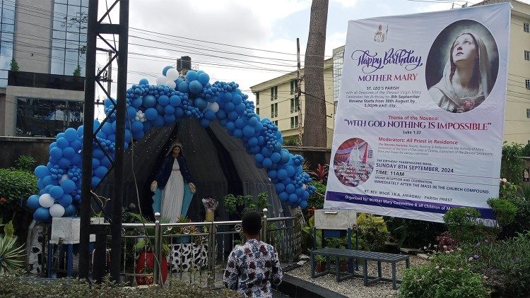 Celebrating the birthday of the Blessed Virgin Mary at St Leo's Parish in Lagos, Nigeria